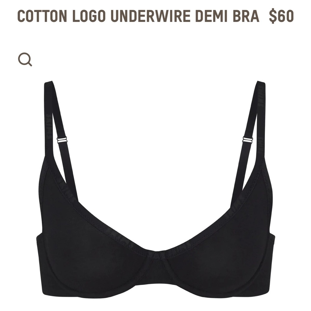 SKIMS Cotton Logo Underwire Demi Bra